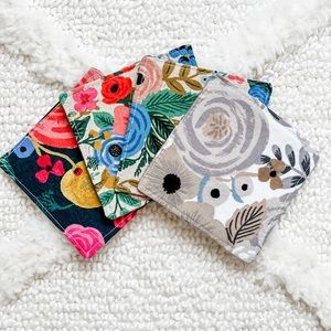 Rifle Paper Co Canvas Coasters, set of 4